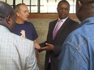 Niall Mellon and Nairobi Governor Dr Evans Kidero during a previous visit to the school